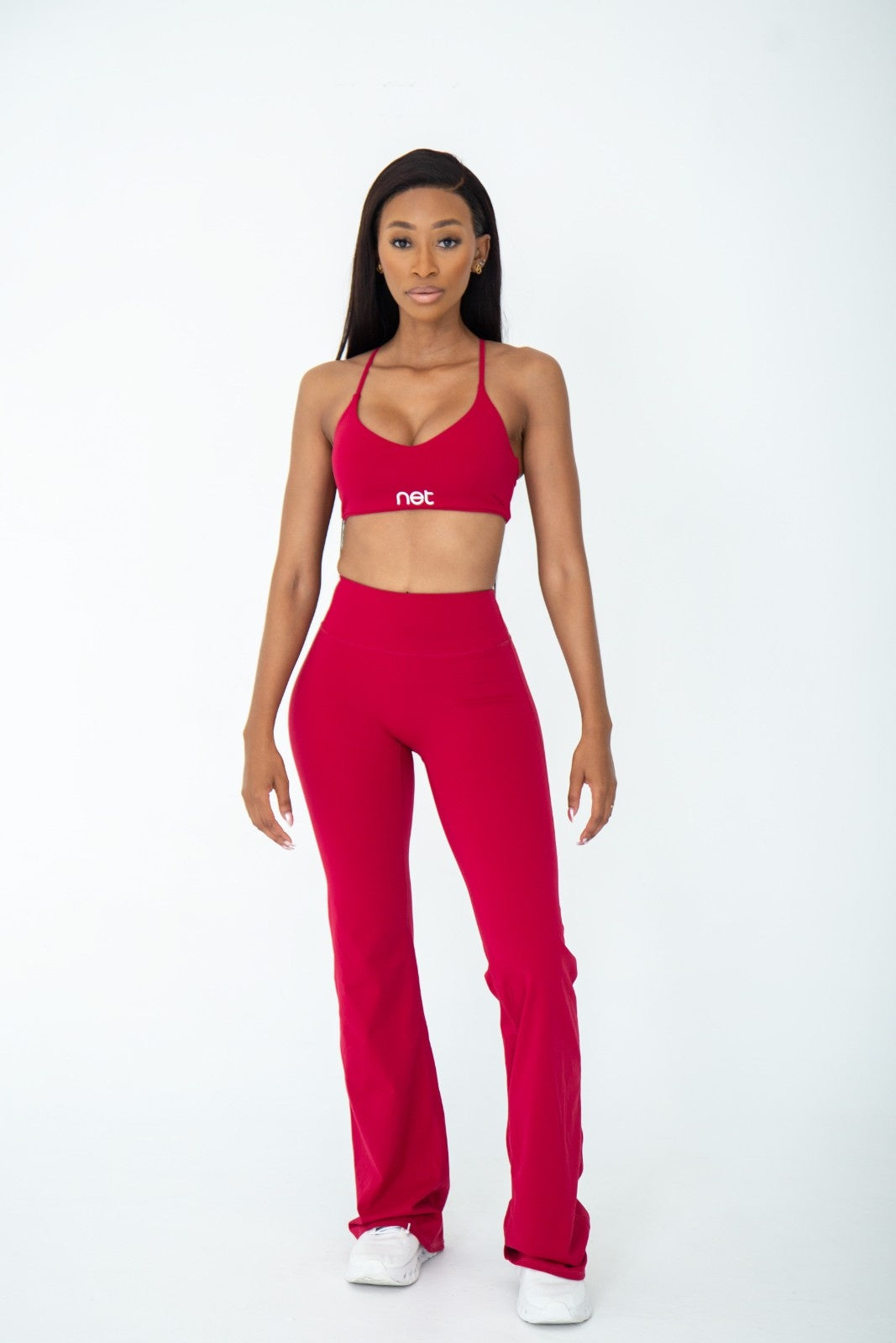 Amore Flare Pants in Plum Red