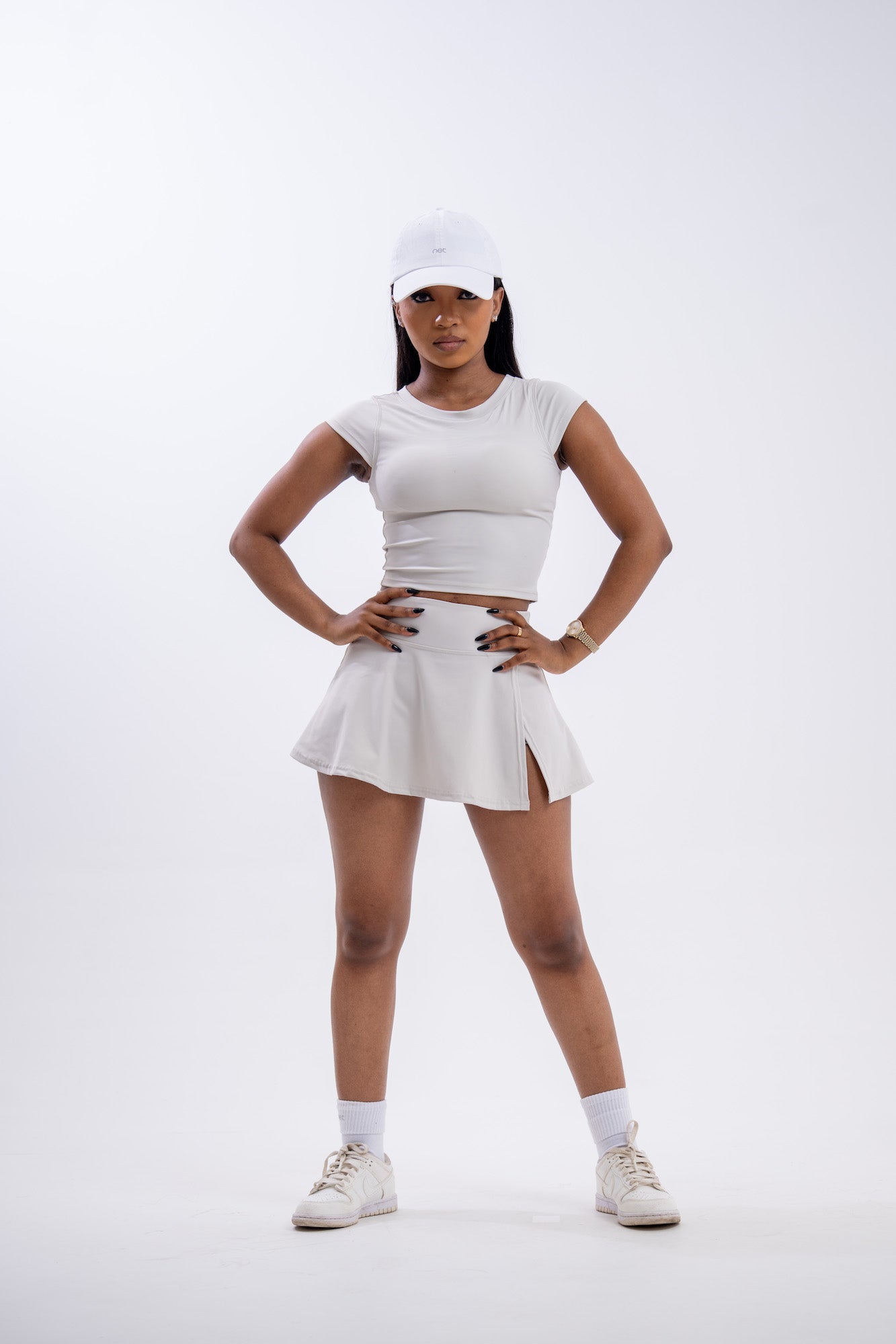 Cross Court Tee in Champagne Mist