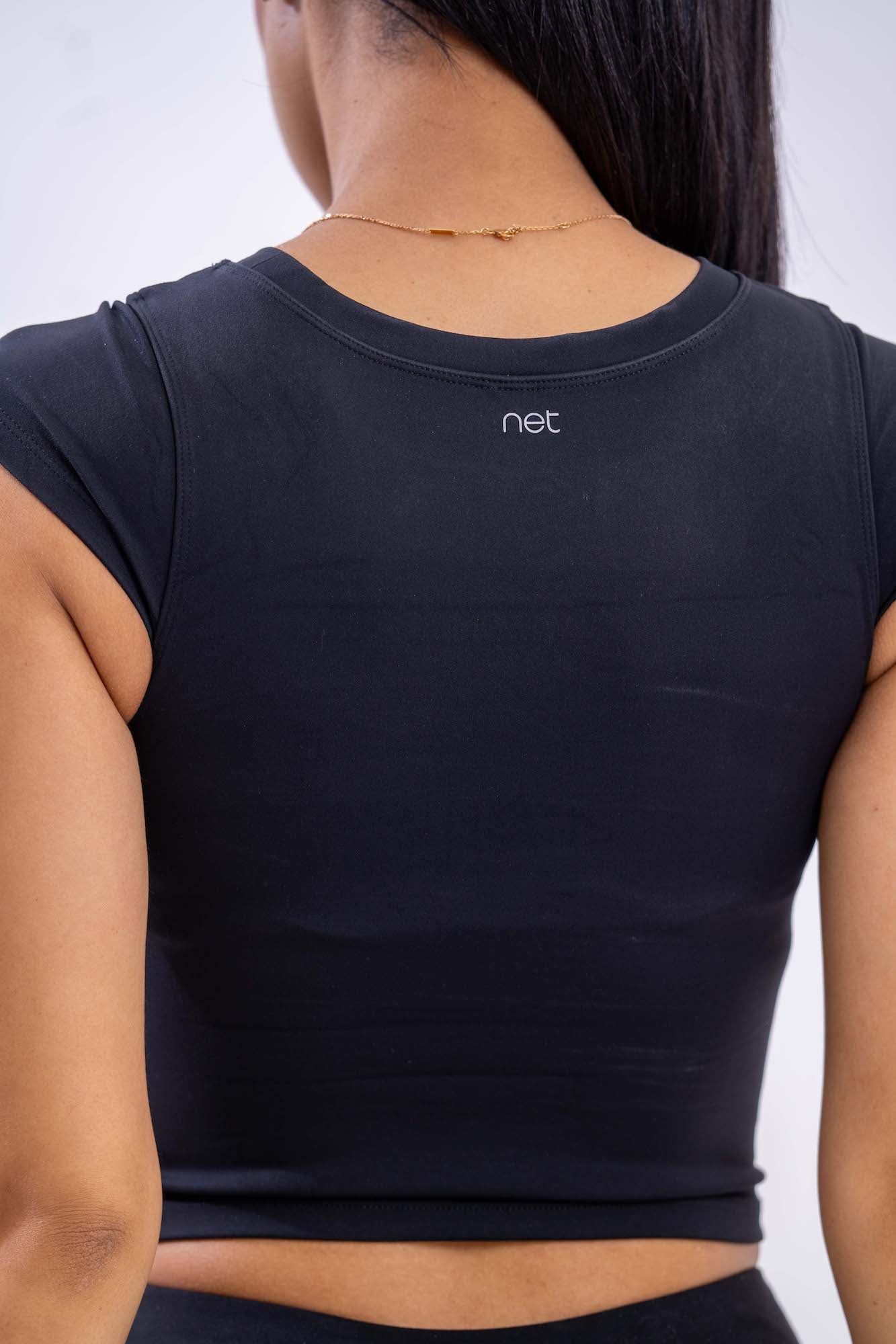 Cross Court Tee in Jet Black