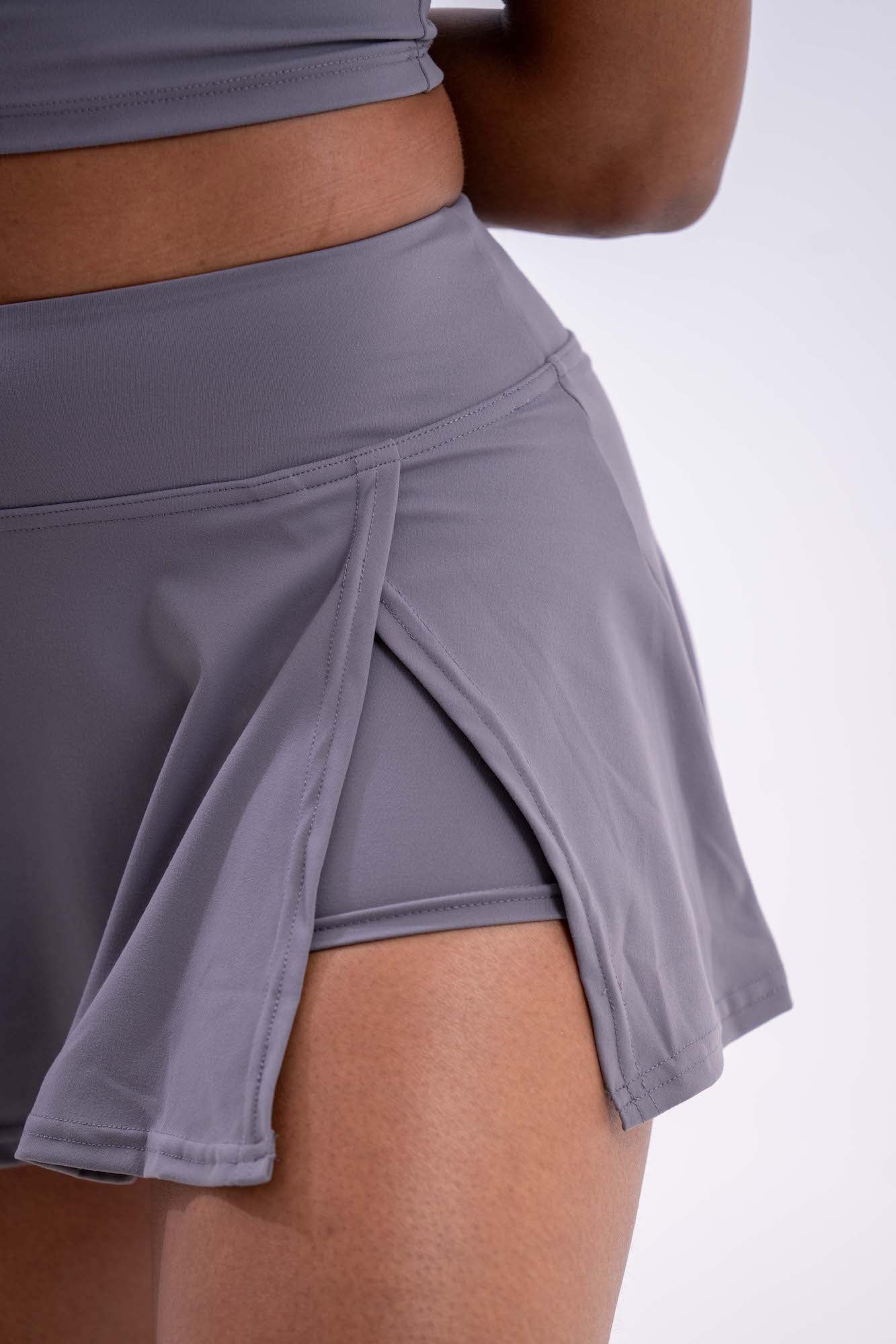 Cross Court Skort in Smoky Grey