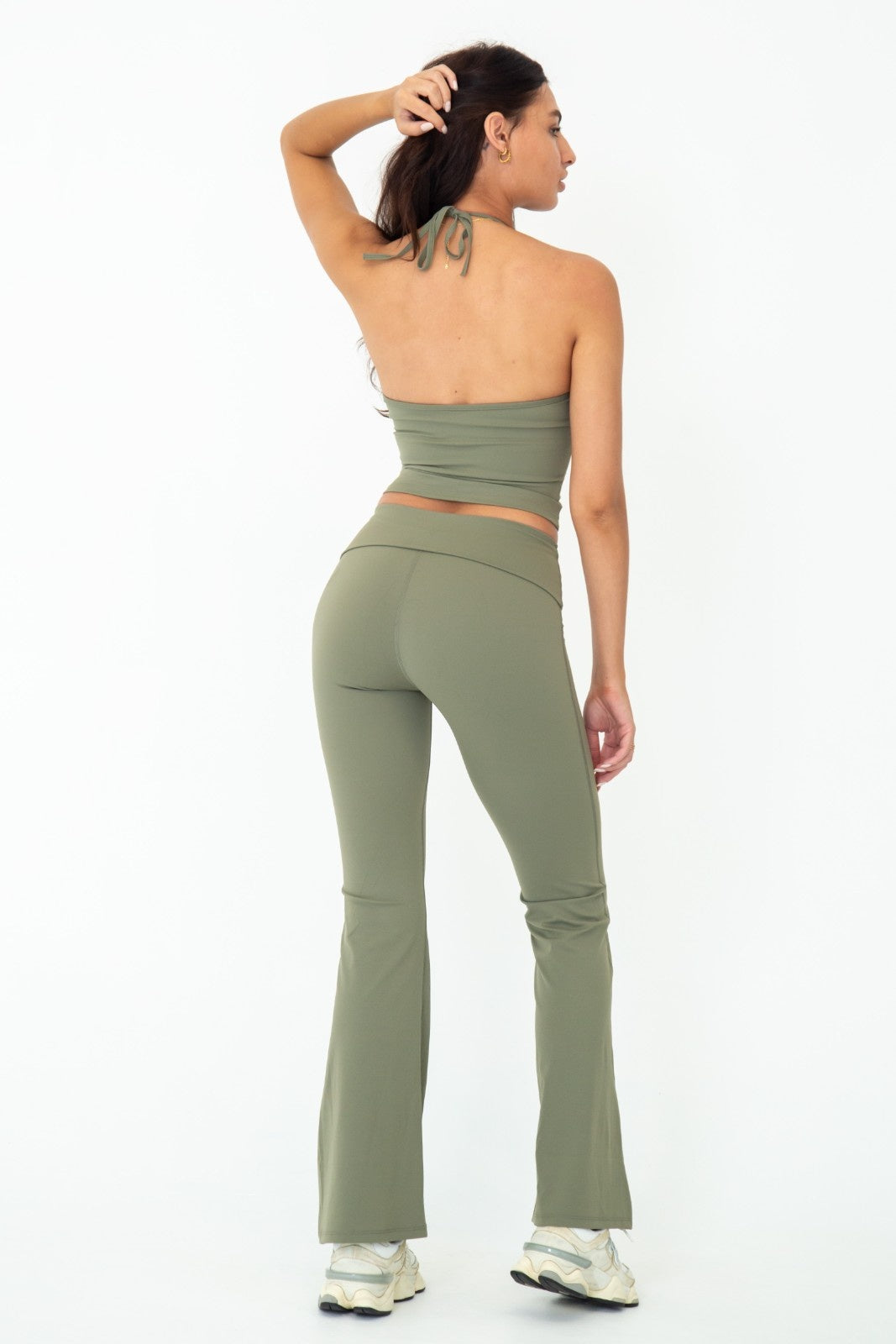 Matcha Flare Pants in Matcha Green