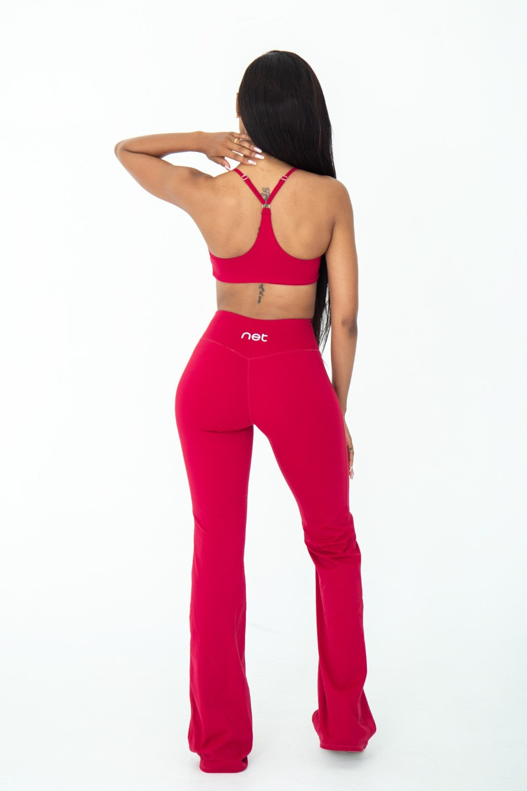 Amore Flare Pants in Plum Red