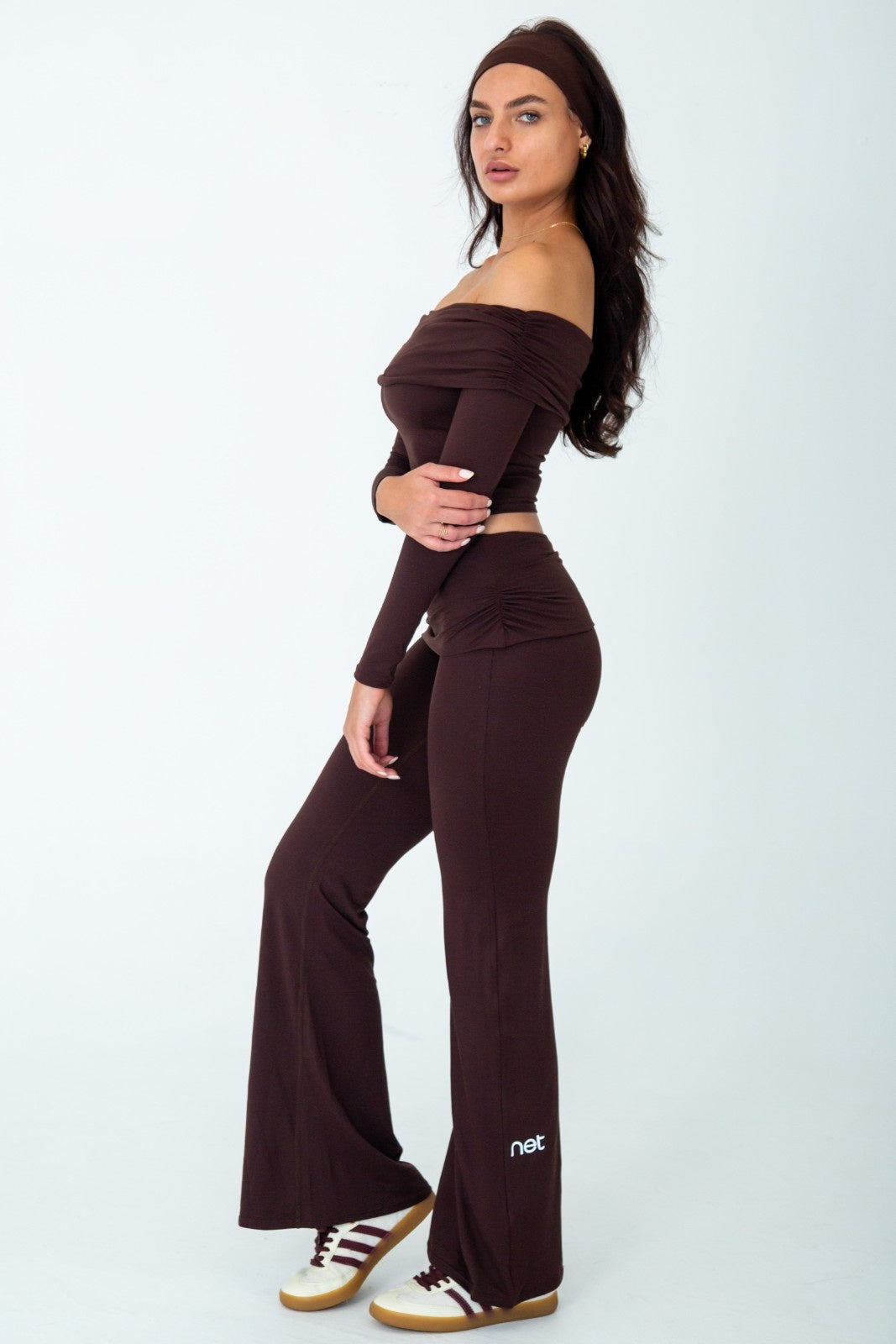 Latte Lounge Flare Pants in Espresso Brown