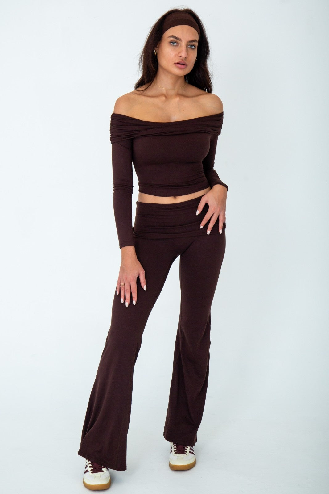 Latte Lounge Flare Pants in Espresso Brown